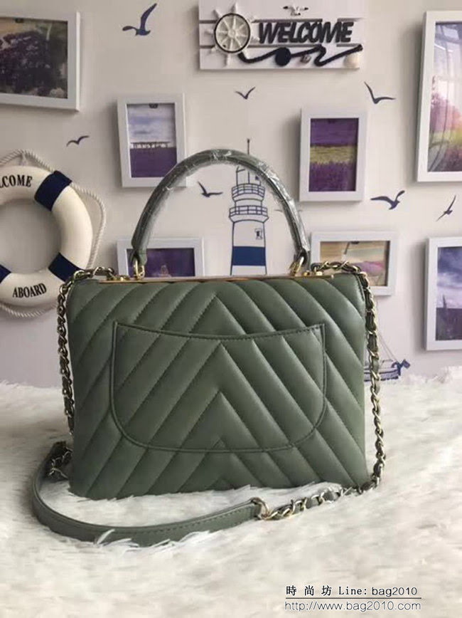 香奈兒CHANEL 92236 V格2018秋冬小羊皮手提肩背斜背鏈條包 DSC1079